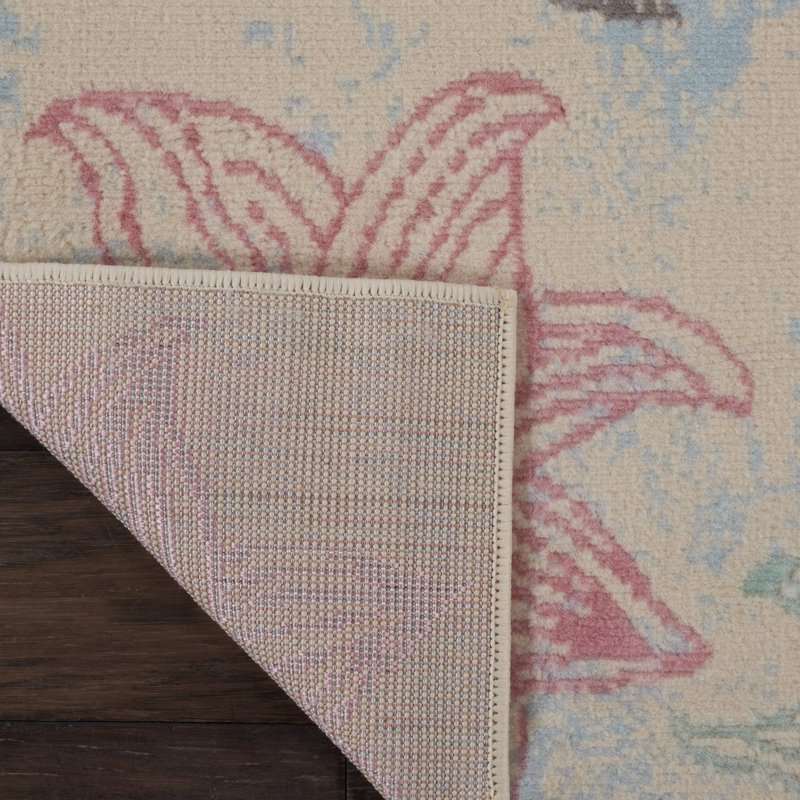 Winston Porter Kardinya Performance Ivory/Pink/Blue Rug & Reviews Wayfair